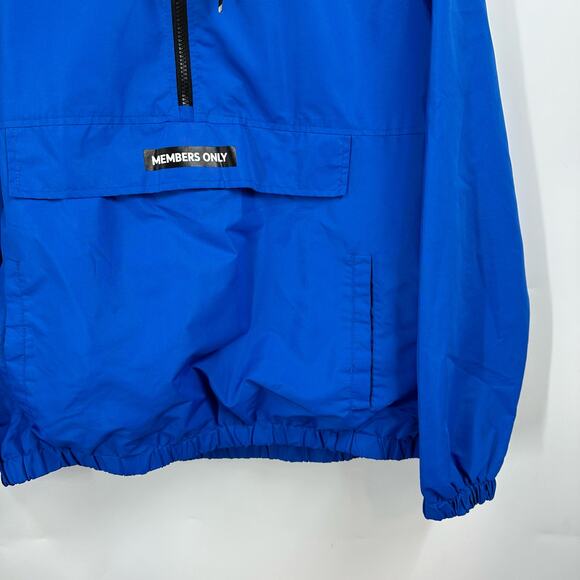 Members Only Solid Popover Windbreaker Large‎ Blue Black - Picture 6 of 11